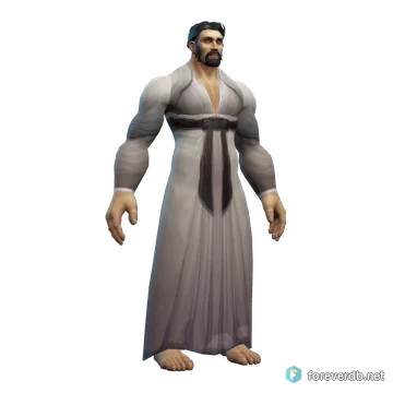 White Woolen Dress worn by a human male, rendered from the Forever client