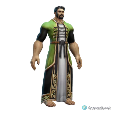 Baroque Apron worn by a human male, rendered from the Forever client