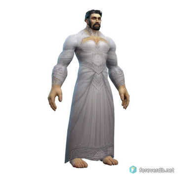 White Wedding Dress worn by a human male, rendered from the Forever client