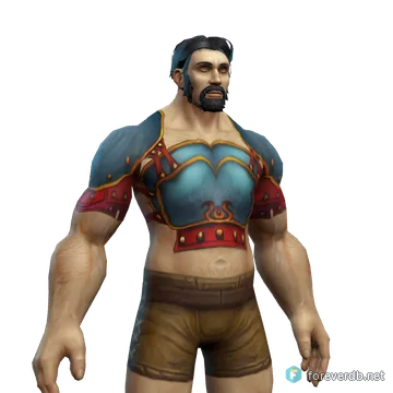 Runic Breastplate worn by a human male, rendered from the Forever client
