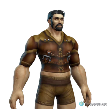 Tough Leather Armor worn by a human male, rendered from the Forever client