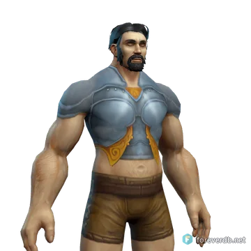 Ornate Breastplate worn by a human male, rendered from the Forever client