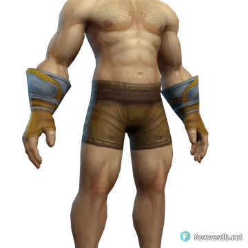 Ornate Gauntlets worn by a human male, rendered from the Forever client