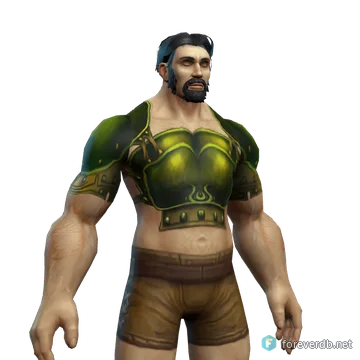 Emerald Breastplate worn by a human male, rendered from the Forever client