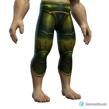 Cenarion Reservist's Legplates worn by a human male, rendered from the Forever client