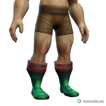 Swampwalker Boots worn by a human male, rendered from the Forever client