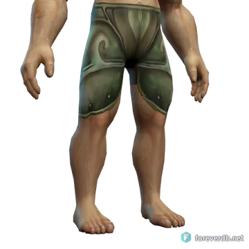 Ancient Legguards worn by a human male, rendered from the Forever client