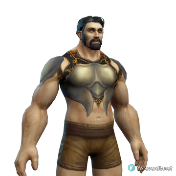 Enchanted Thorium Breastplate worn by a human male, rendered from the Forever client