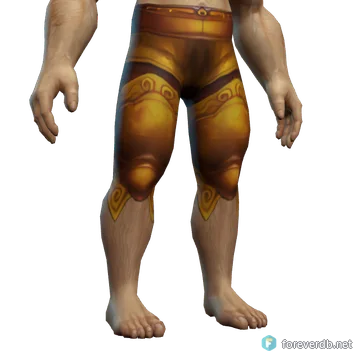Masterwork Legplates worn by a human male, rendered from the Forever client