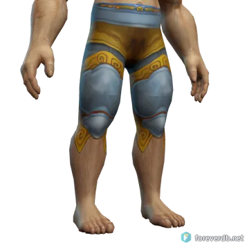Ornate Legguards worn by a human male, rendered from the Forever client