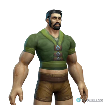 Green Silk Armor worn by a human male, rendered from the Forever client