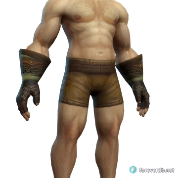 Veteran Gloves worn by a human male, rendered from the Forever client