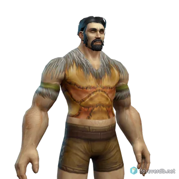 Patched Leather Jerkin worn by a human male, rendered from the Forever client