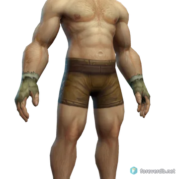 Ancestral Gloves worn by a human male, rendered from the Forever client