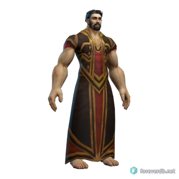 Cindercloth Robe worn by a human male, rendered from the Forever client
