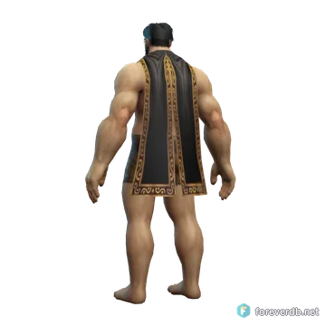 Master Apothecary Cape worn by a human male, rendered from the Forever client