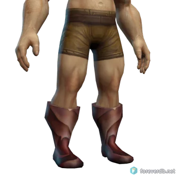 Redstone Boots worn by a human male, rendered from the Forever client