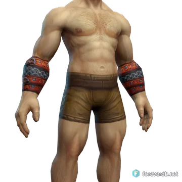 Raider's Bracers worn by a human male, rendered from the Forever client