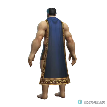 Abjurer's Cloak worn by a human male, rendered from the Forever client