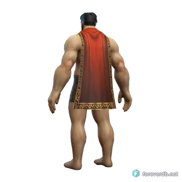 Fiery Cloak worn by a human male, rendered from the Forever client