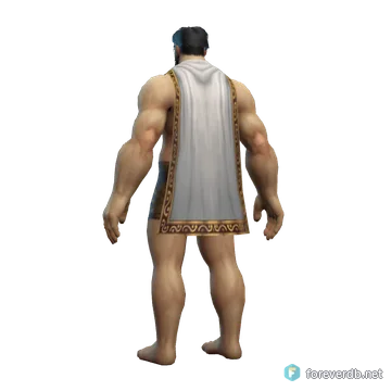 Cloak of the Divine Storm worn by a human male, rendered from the Forever client