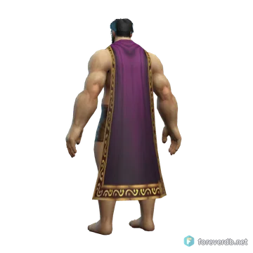 Long Silken Cloak worn by a human male, rendered from the Forever client