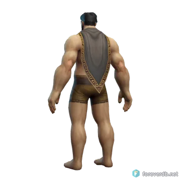 Flimsy Chain Cloak worn by a human male, rendered from the Forever client