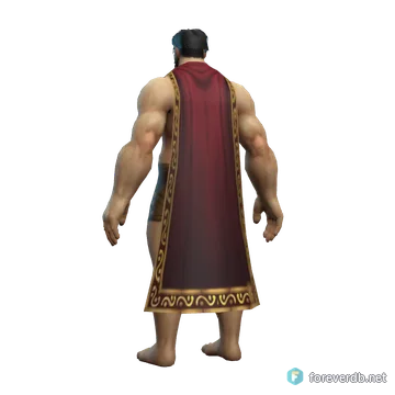 Crimson Silk Cloak worn by a human male, rendered from the Forever client