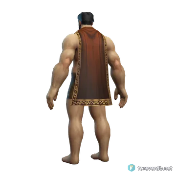 Twill Cloak worn by a human male, rendered from the Forever client