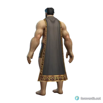 Duskwoven Cape worn by a human male, rendered from the Forever client