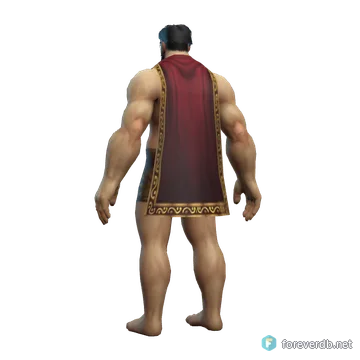 Overseer's Cloak worn by a human male, rendered from the Forever client