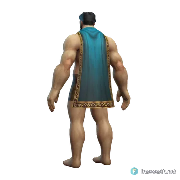 Double-Stitched Cloak worn by a human male, rendered from the Forever client