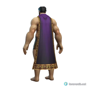 Regal Cloak worn by a human male, rendered from the Forever client