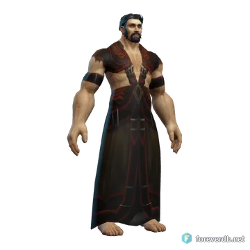 Nether-lace Robe worn by a human male, rendered from the Forever client