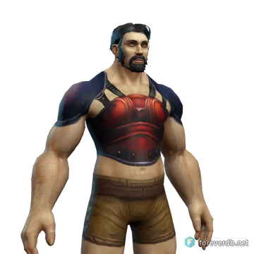 Wyrmak's Cuirass worn by a human male, rendered from the Forever client