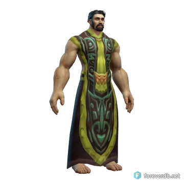 Brightcloth Robe worn by a human male, rendered from the Forever client