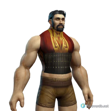 Cindercloth Vest worn by a human male, rendered from the Forever client