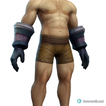 Ornate Mithril Gloves worn by a human male, rendered from the Forever client