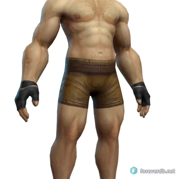 Battleworn Leather Gloves worn by a human male, rendered from the Forever client