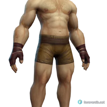 Battered Leather Gloves worn by a human male, rendered from the Forever client