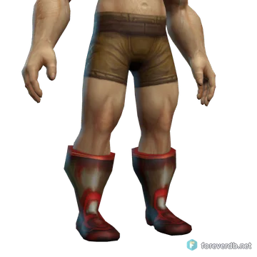 Cragplate Greaves worn by a human male, rendered from the Forever client