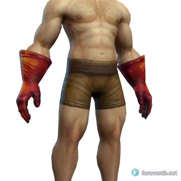 Magnificent Gauntlets worn by a human male, rendered from the Forever client