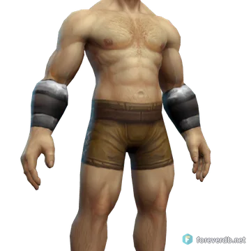 Bandit Bracers worn by a human male, rendered from the Forever client