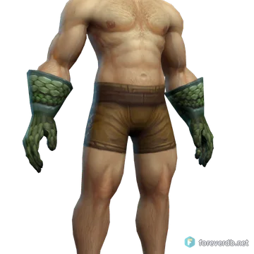 Turtle Scale Gloves worn by a human male, rendered from the Forever client