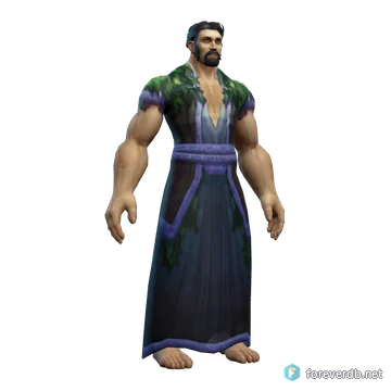 Efflorescent Robe worn by a human male, rendered from the Forever client