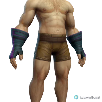 Darkmist Handguards worn by a human male, rendered from the Forever client