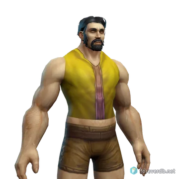 Bold Yellow Shirt worn by a human male, rendered from the Forever client