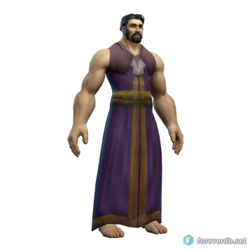 Violet Robes worn by a human male, rendered from the Forever client