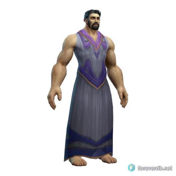 Robe of Apprenticeship worn by a human male, rendered from the Forever client