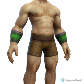 Venomshroud Armguards worn by a human male, rendered from the Forever client